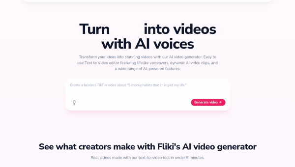 Fliki logo and screenshot