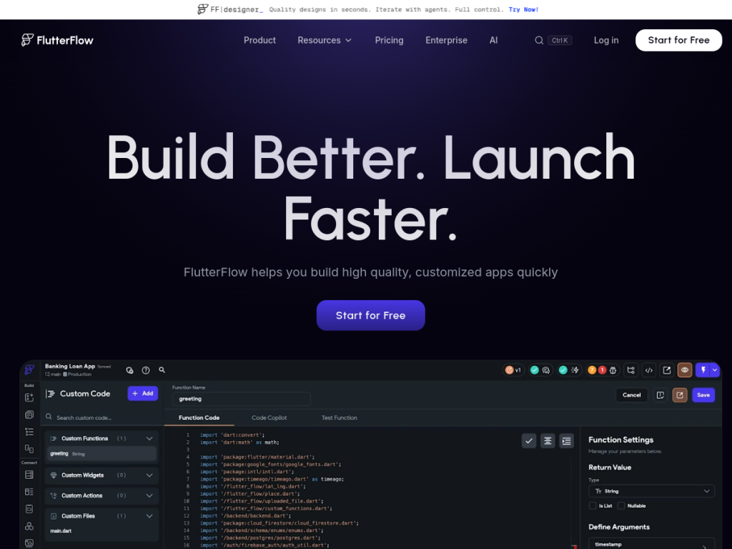 FlutterFlow screenshot