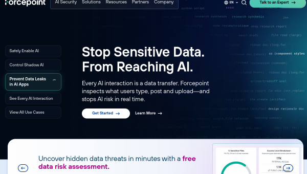 Forcepoint logo and screenshot