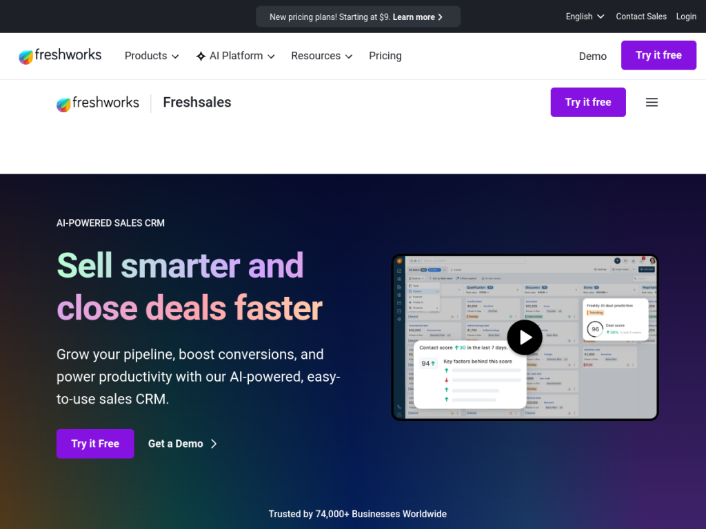 Freshsales screenshot