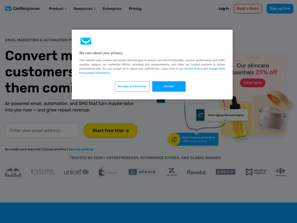 GetResponse screenshot