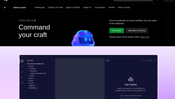GitHub Copilot logo and screenshot