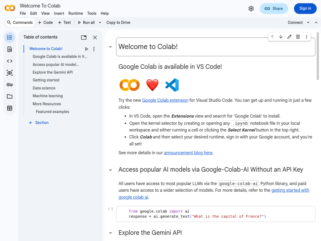 Google Colab screenshot