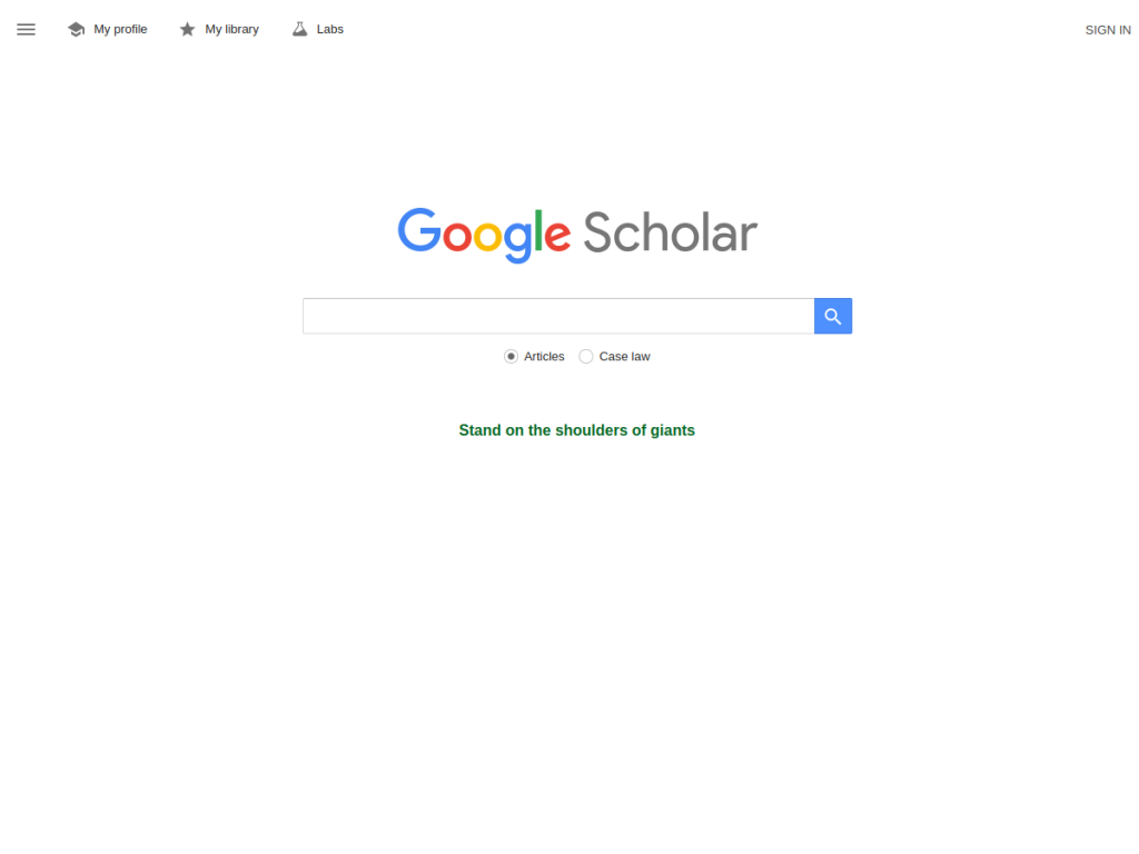 Google Scholar screenshot