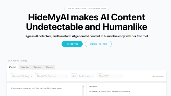 HideMyAI logo and screenshot