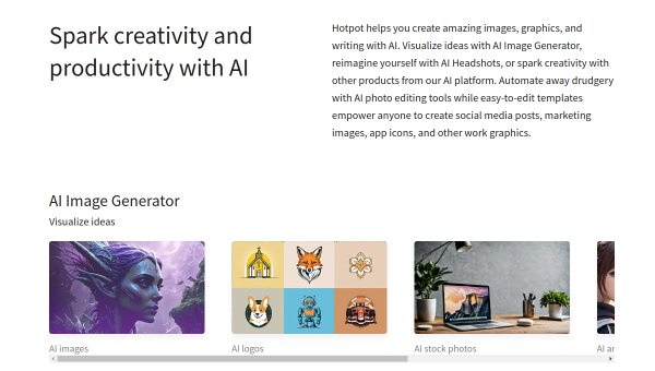 Hotpot.ai logo and screenshot