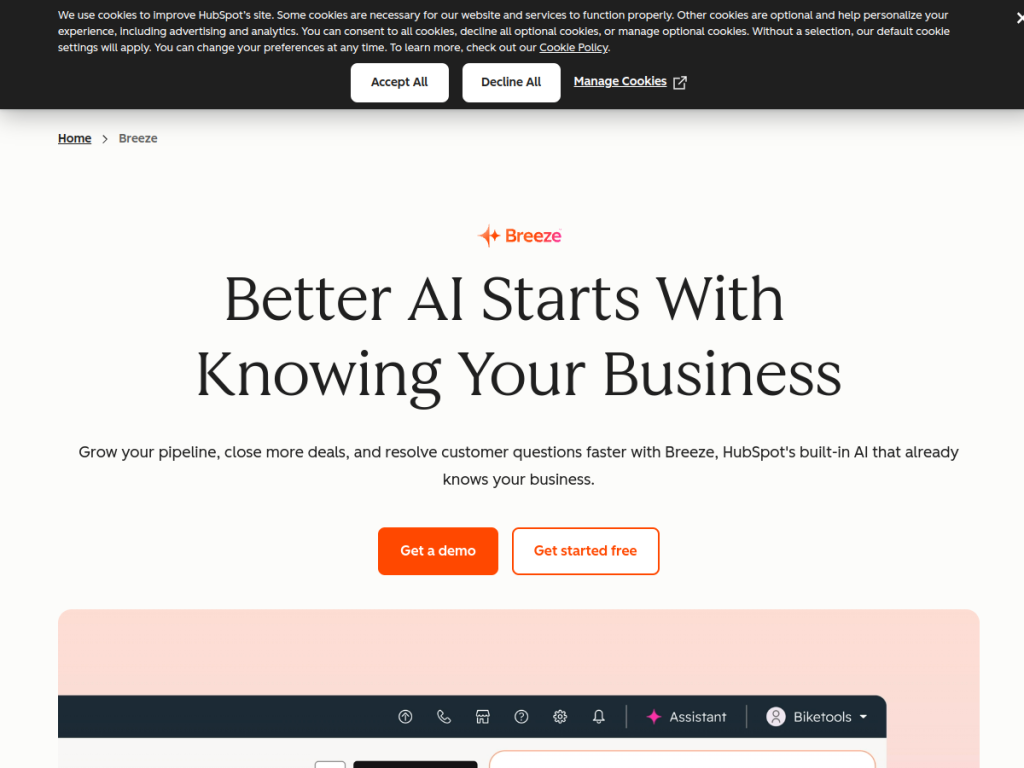 HubSpot AI screenshot