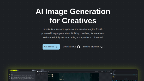 InvokeAI logo and screenshot