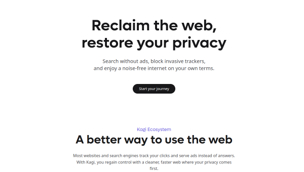 Kagi logo and screenshot