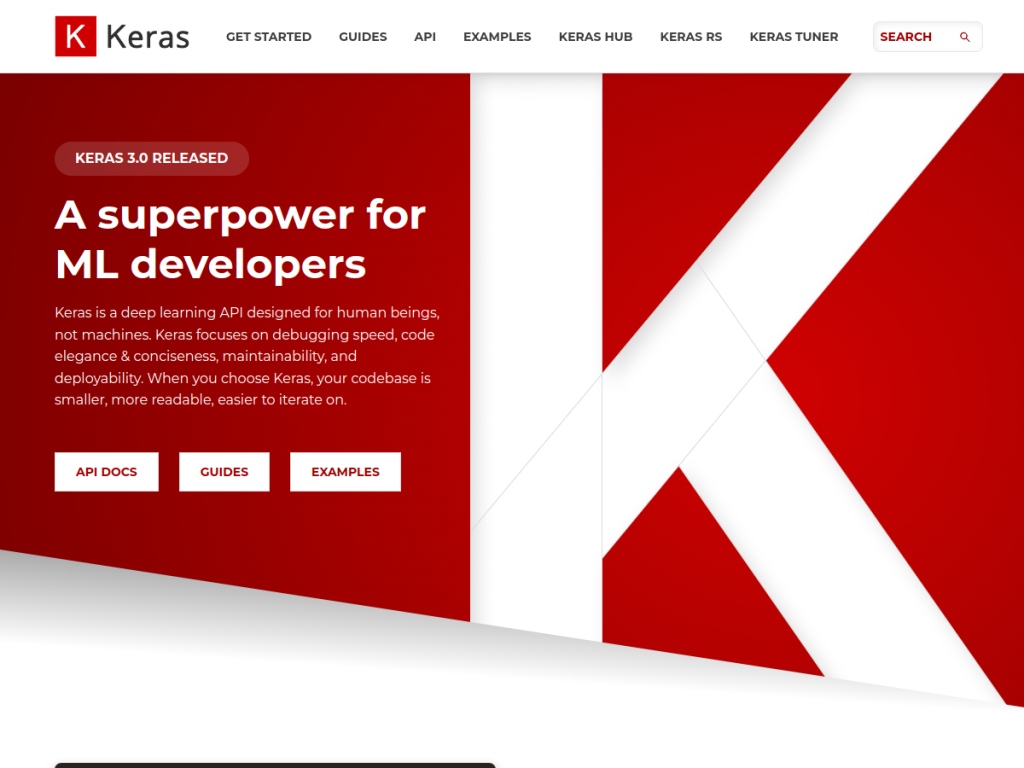 Keras screenshot