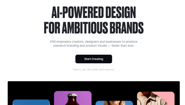 Kittl logo and screenshot