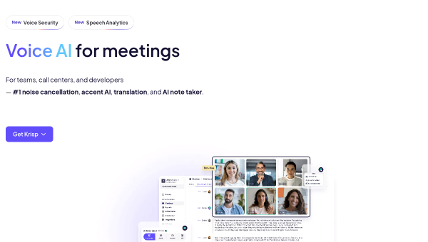 Krisp logo and screenshot