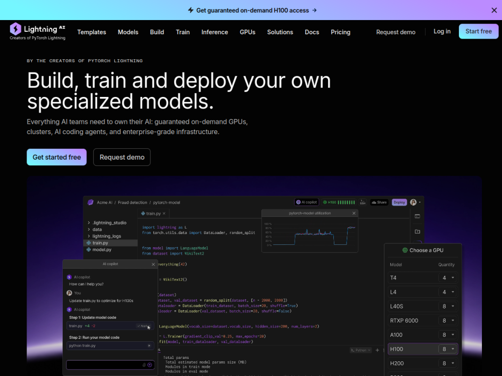 Lightning AI screenshot