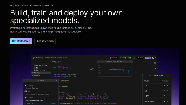 Lightning AI logo and screenshot