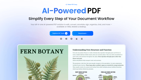 LightPDF logo and screenshot
