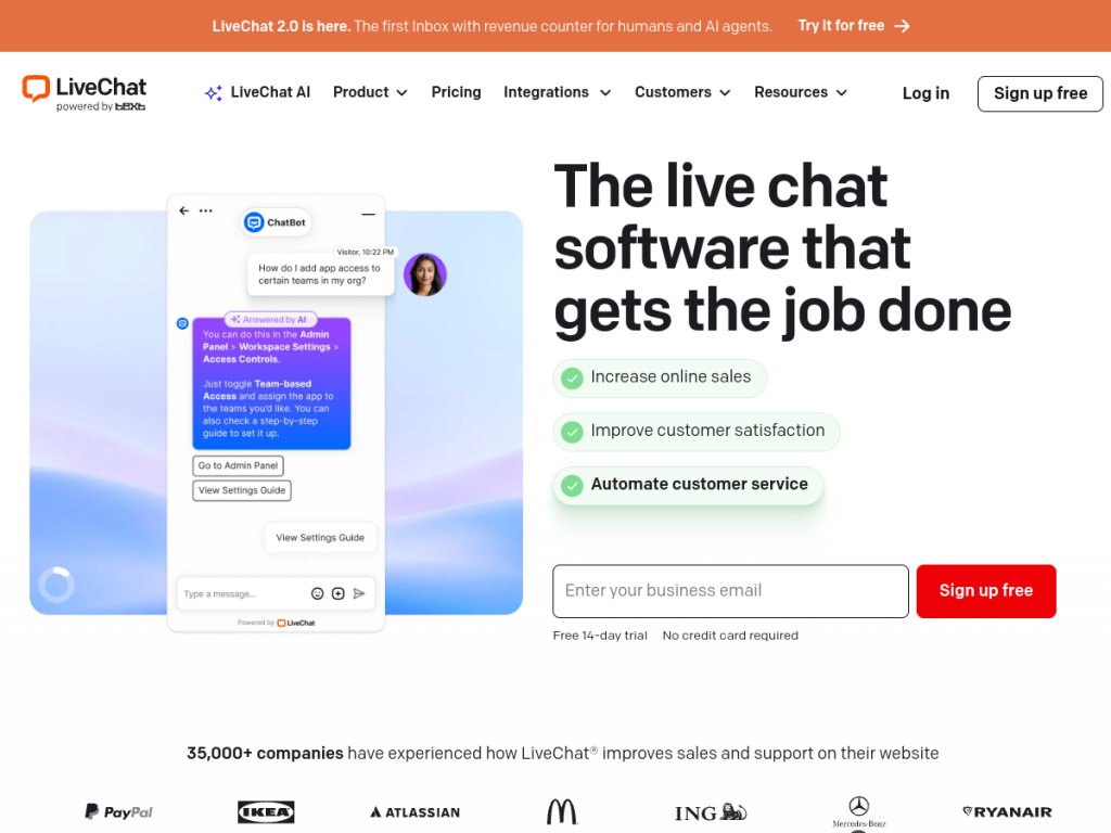 LiveChat screenshot