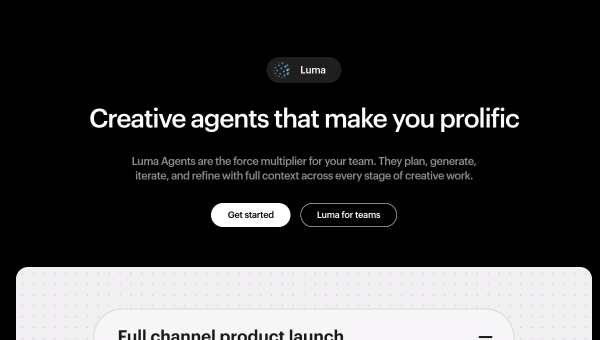 Luma Dream Machine logo and screenshot
