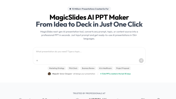 MagicSlides logo and screenshot