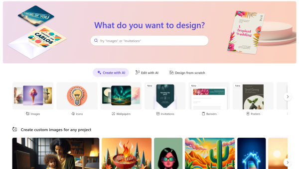 Microsoft Designer logo and screenshot