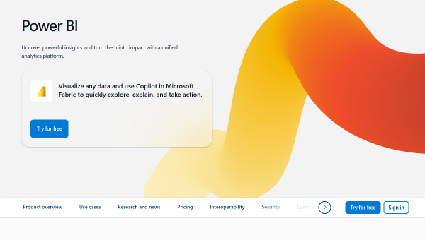 Microsoft Power BI logo and screenshot