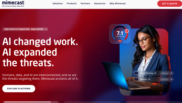 Mimecast logo and screenshot