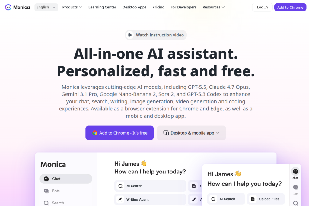 Monica screenshot