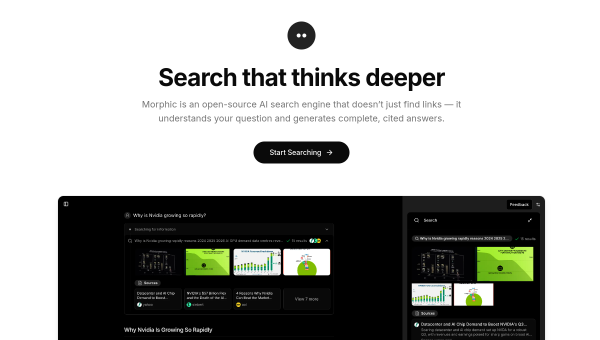 Morphic logo and screenshot