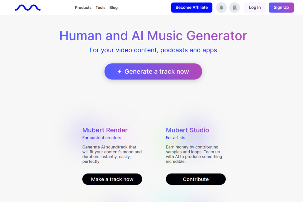 Mubert screenshot