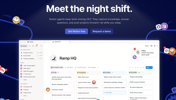 Notion logo and screenshot