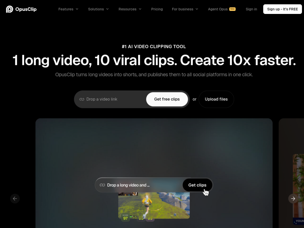 OpusClip screenshot