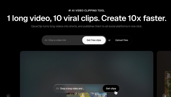 OpusClip logo and screenshot