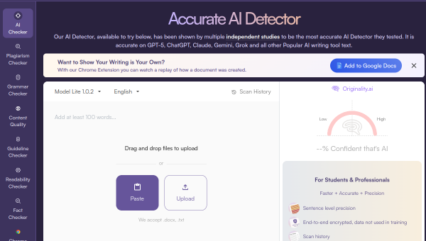Originality.ai logo and screenshot