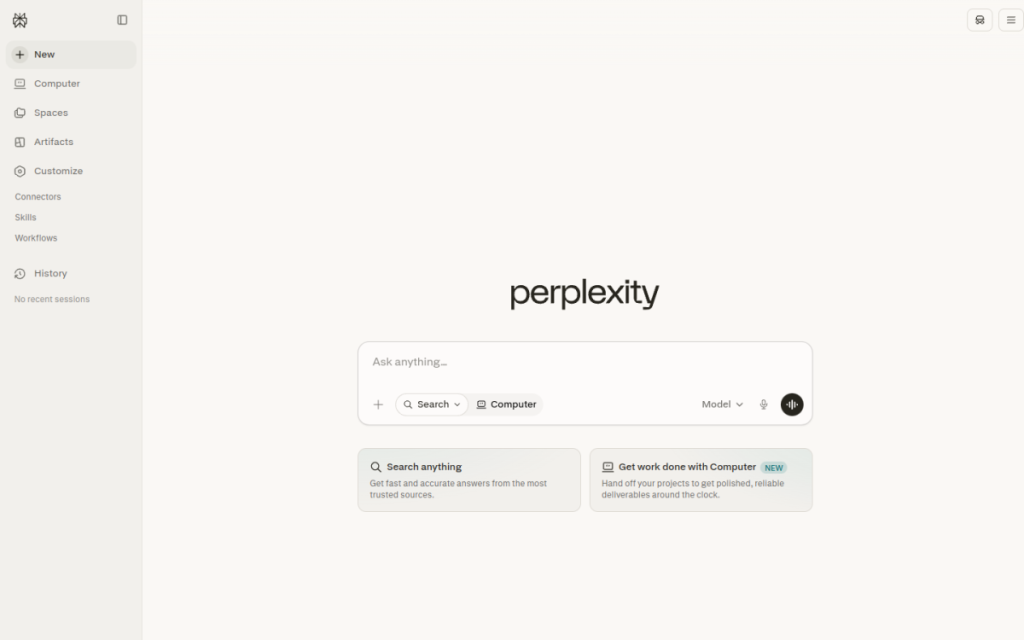 Perplexity AI screenshot