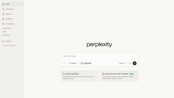 Perplexity AI logo and screenshot