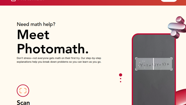 Photomath logo and screenshot