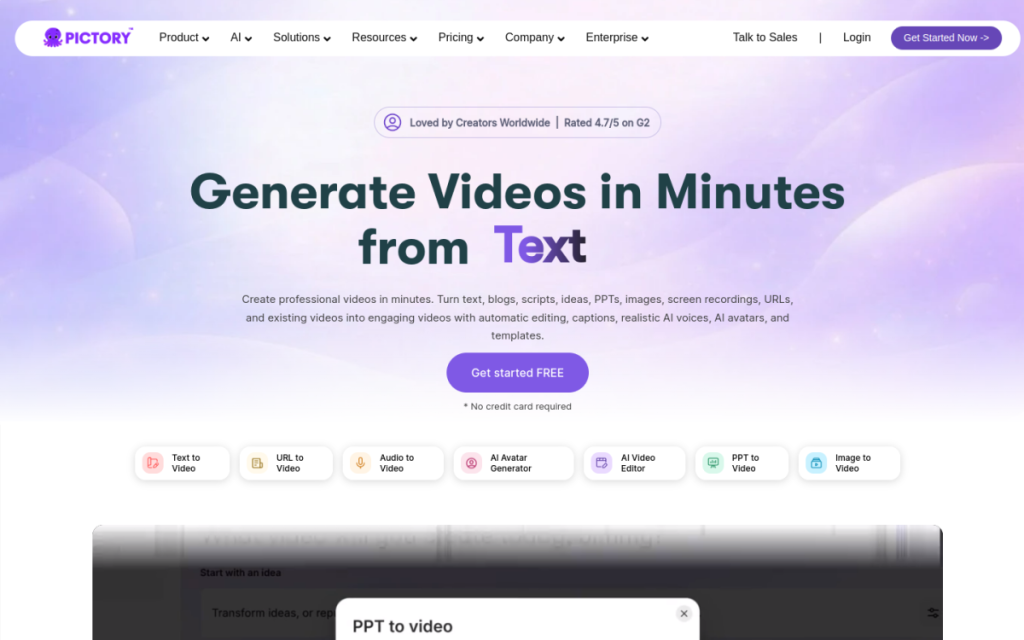 Pictory screenshot