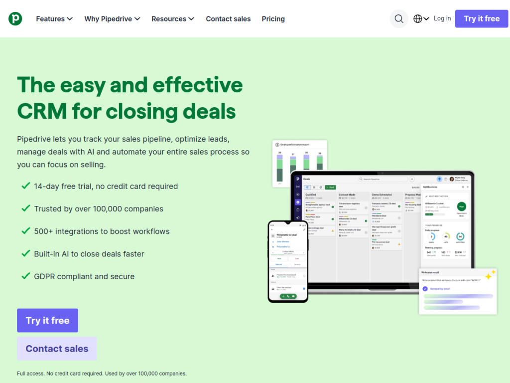 Pipedrive screenshot