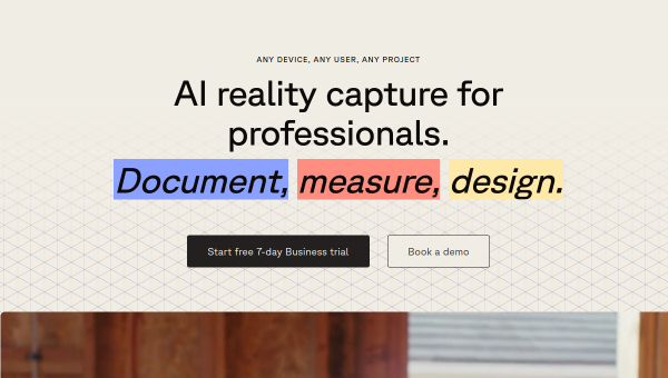 Polycam logo and screenshot