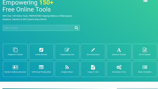 Prepostseo logo and screenshot