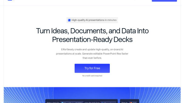 Presentations.ai logo and screenshot