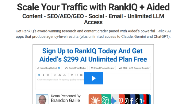RankIQ logo and screenshot