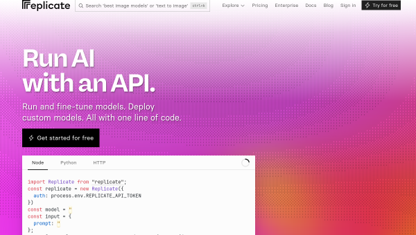 Replicate logo and screenshot