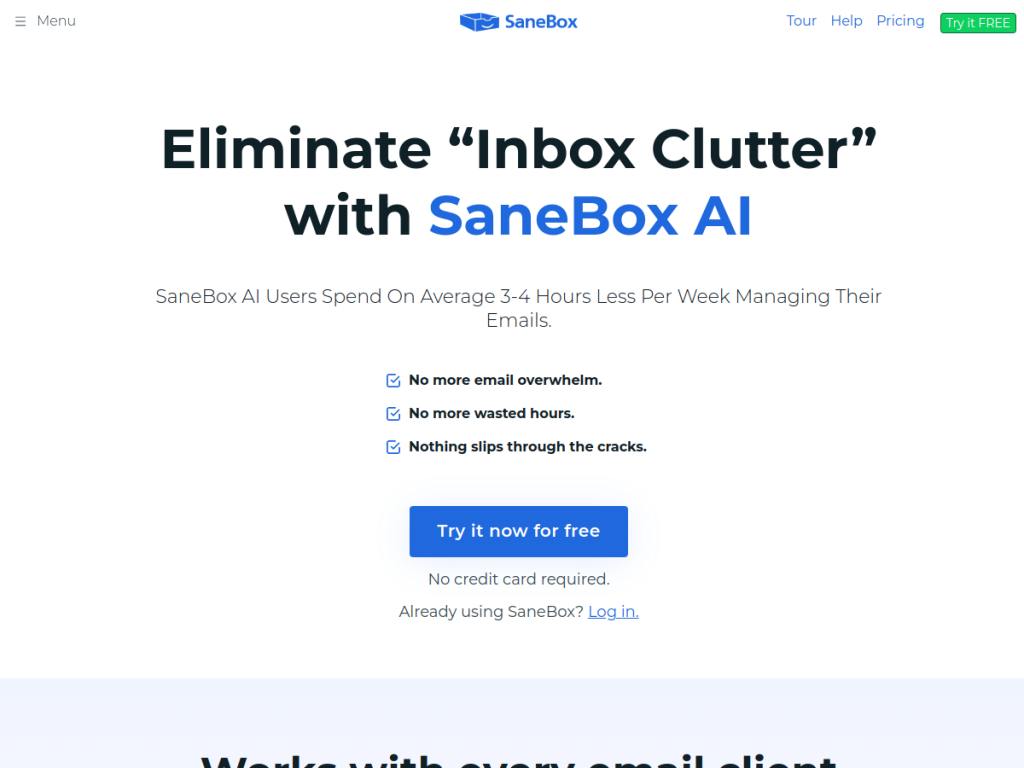 SaneBox screenshot