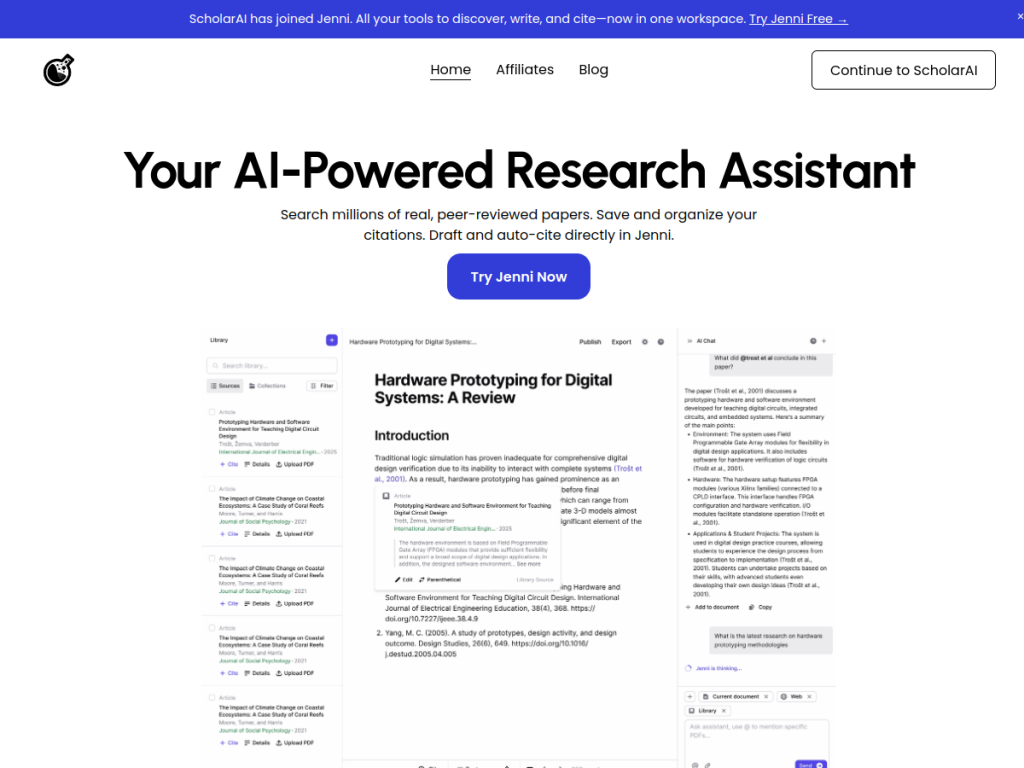 ScholarAI screenshot