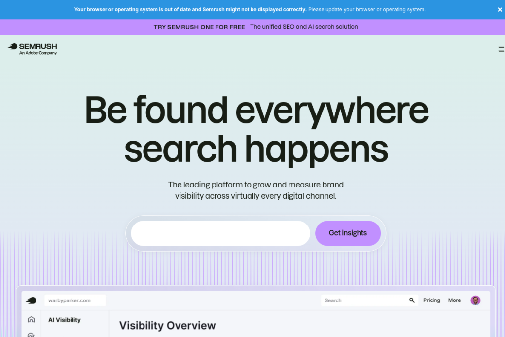 Semrush screenshot