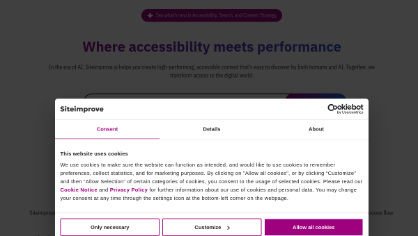 Siteimprove logo and screenshot