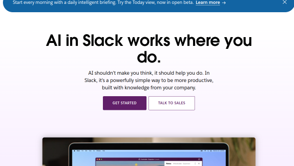 Slack AI logo and screenshot