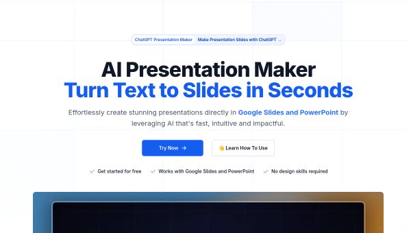 SlidesAI logo and screenshot