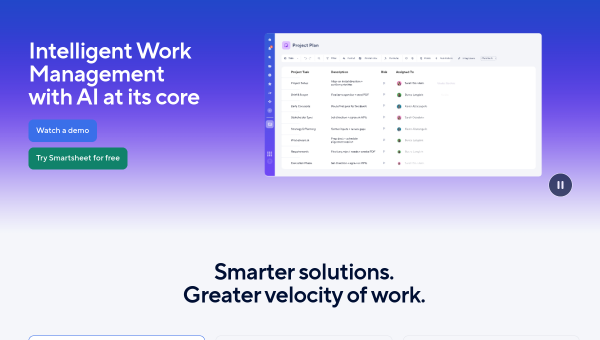 Smartsheet logo and screenshot