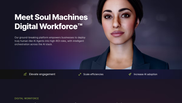 Soul Machines logo and screenshot